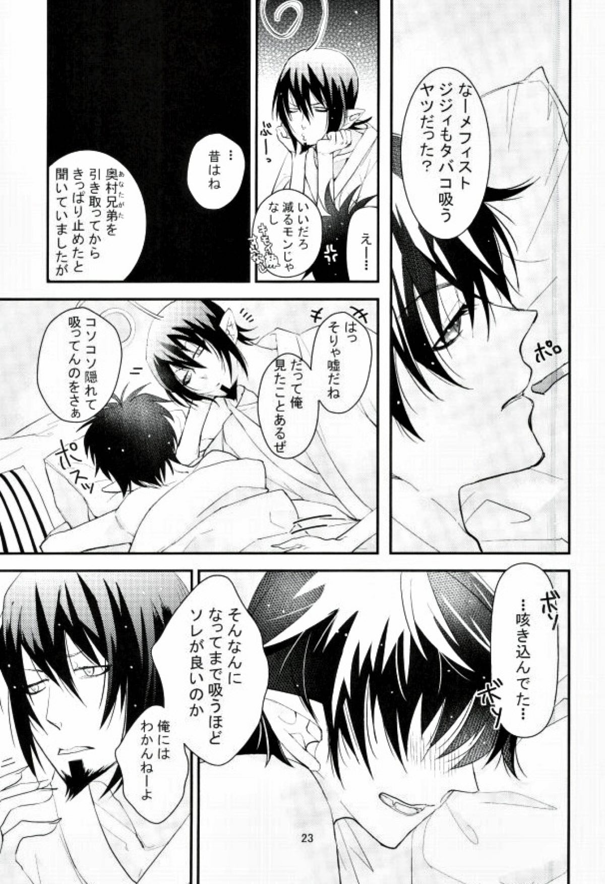 ICH BRAUCHE DICH.【青の祓魔師/メフィ燐】 page 22