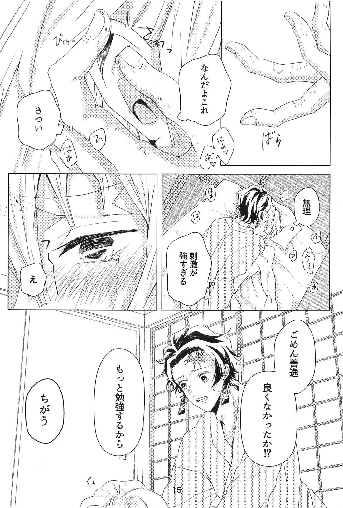 やだだめやめて、もっとして。【鬼滅の刃/炭善】 page 14