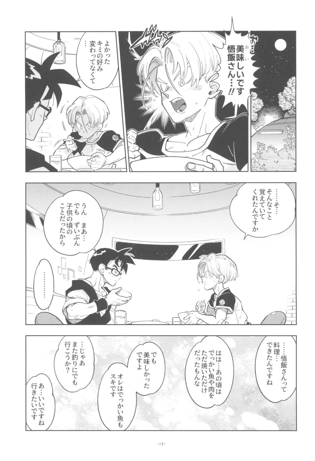 黒衣の未来戦士、眼鏡をかける。【ドラゴンボール/飯トラ】 page 14