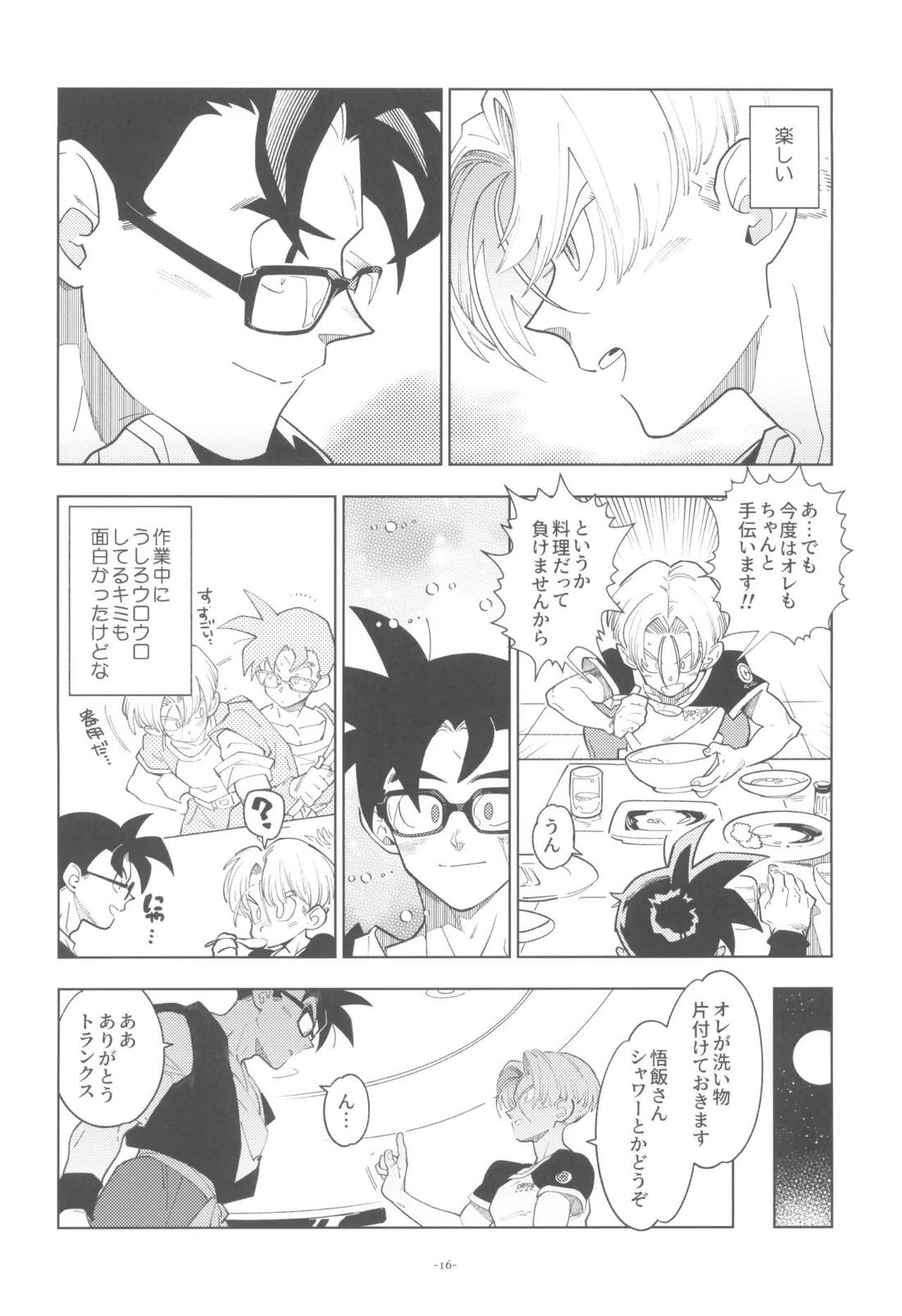 黒衣の未来戦士、眼鏡をかける。【ドラゴンボール/飯トラ】 page 15