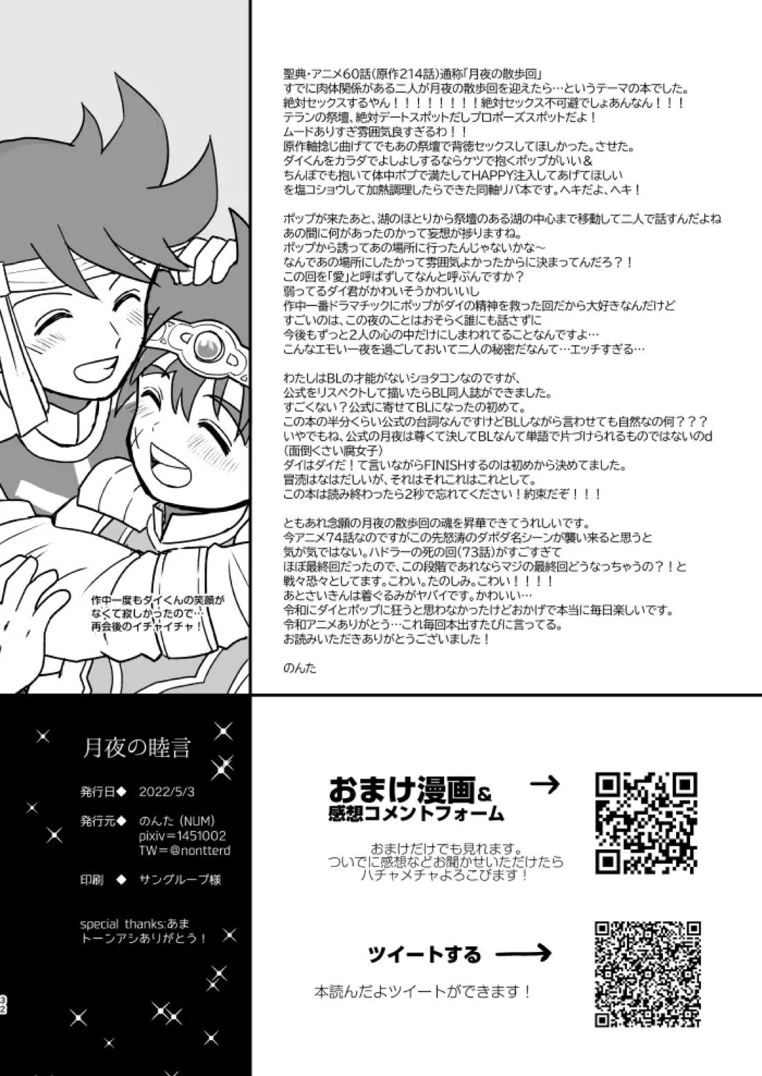 月夜の睦言【ダイの大冒険/ダイ×ポップ】 page 27