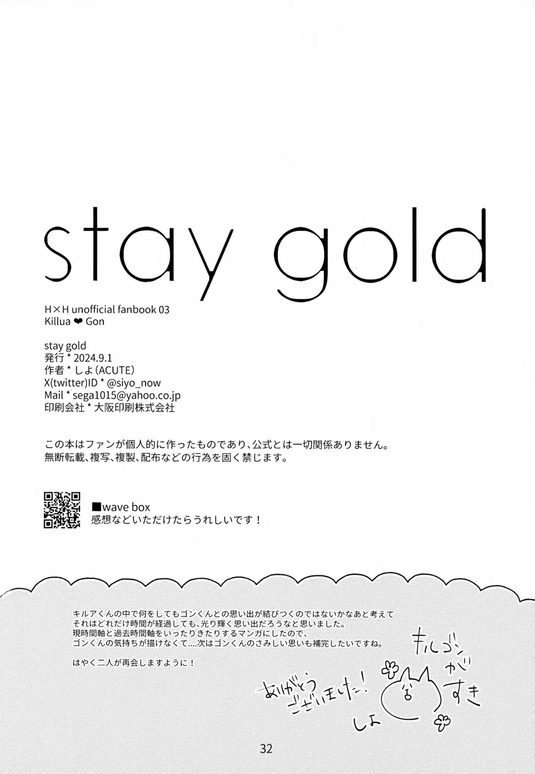 stay gold【HUNTER×HUNTER/キルゴン】 page 31