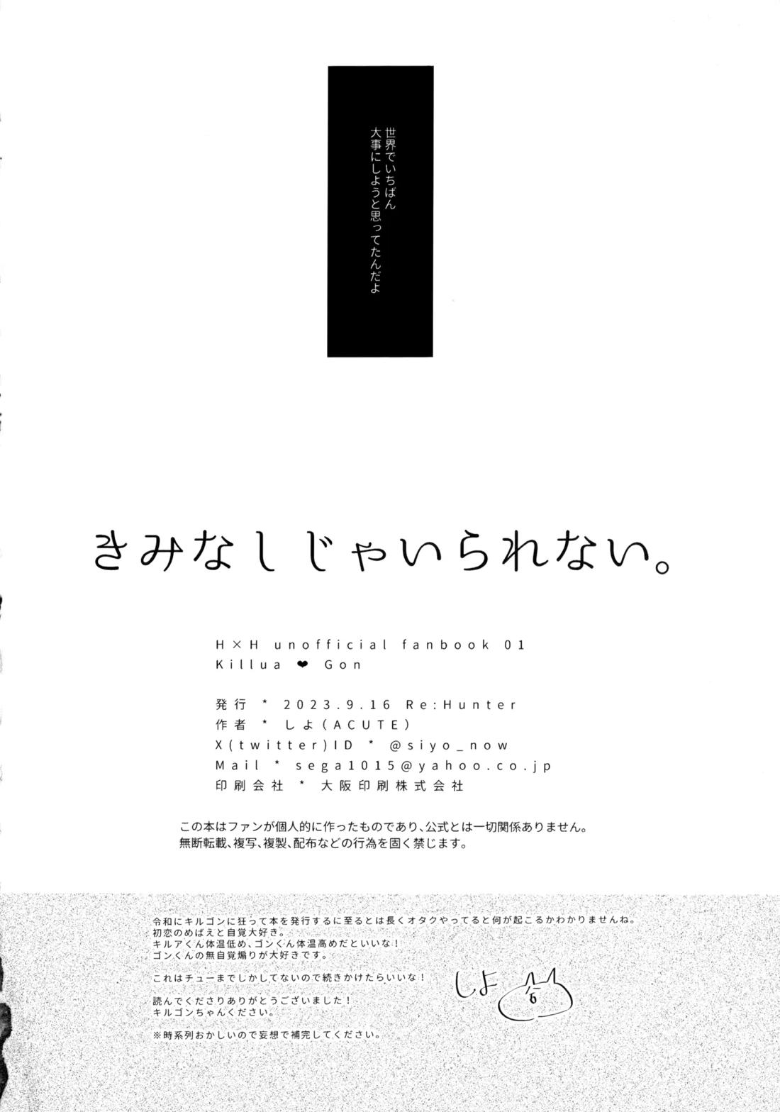 きみなしじゃいられない.【HUNTER×HUNTER/キルゴン】 page 27