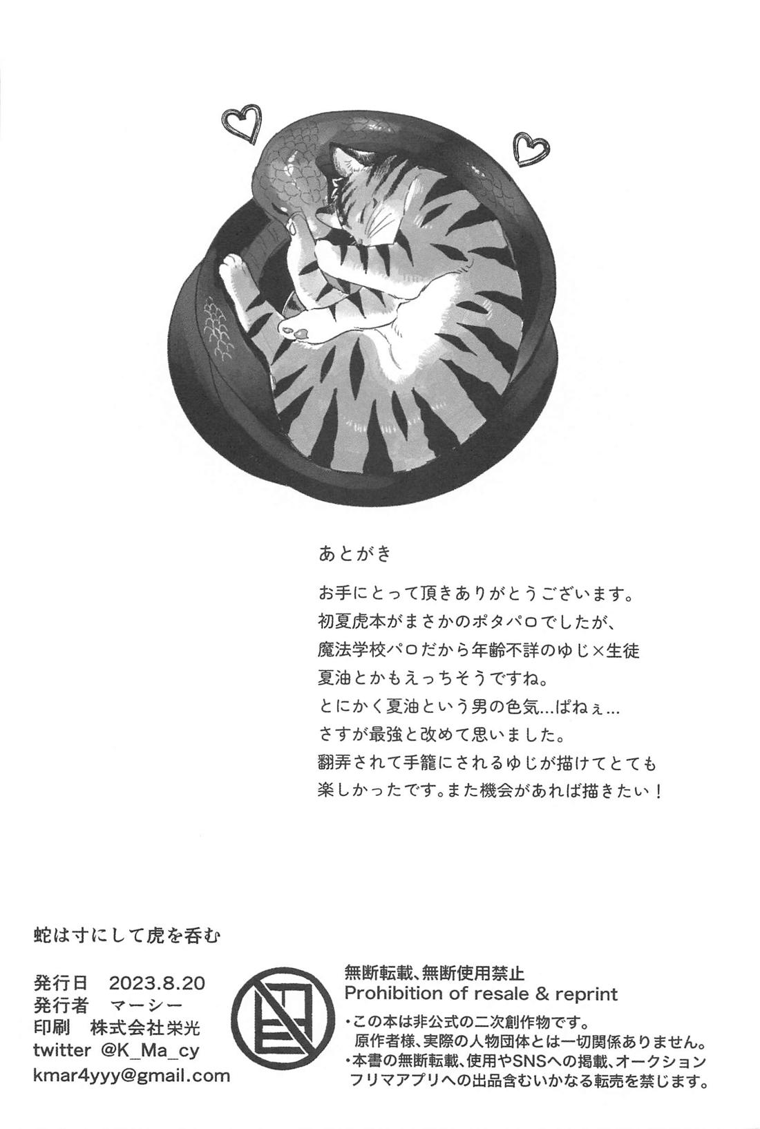 蛇は寸にして虎を呑む【呪術廻戦/夏虎】 page 27