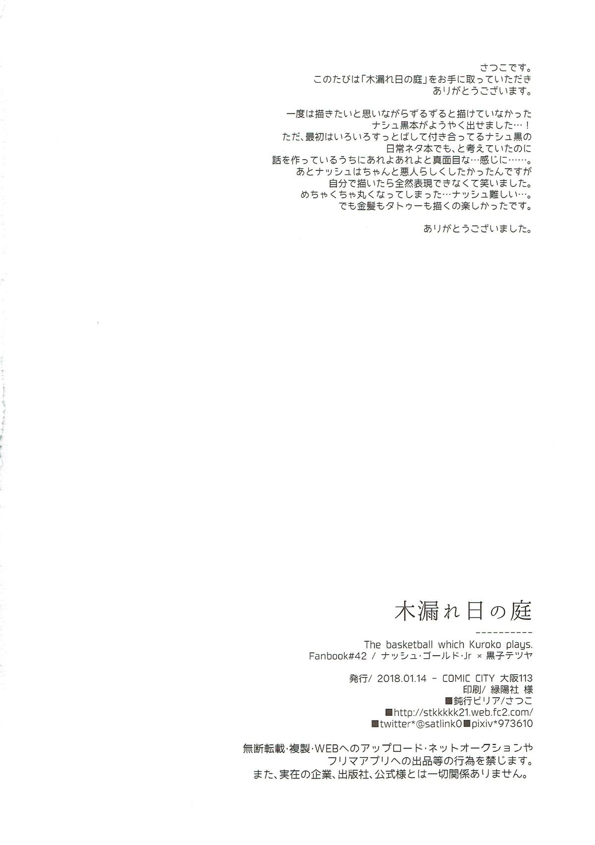 木漏れ日の庭【黒子のバスケ/ナシュ黒(金黒)】 page 33