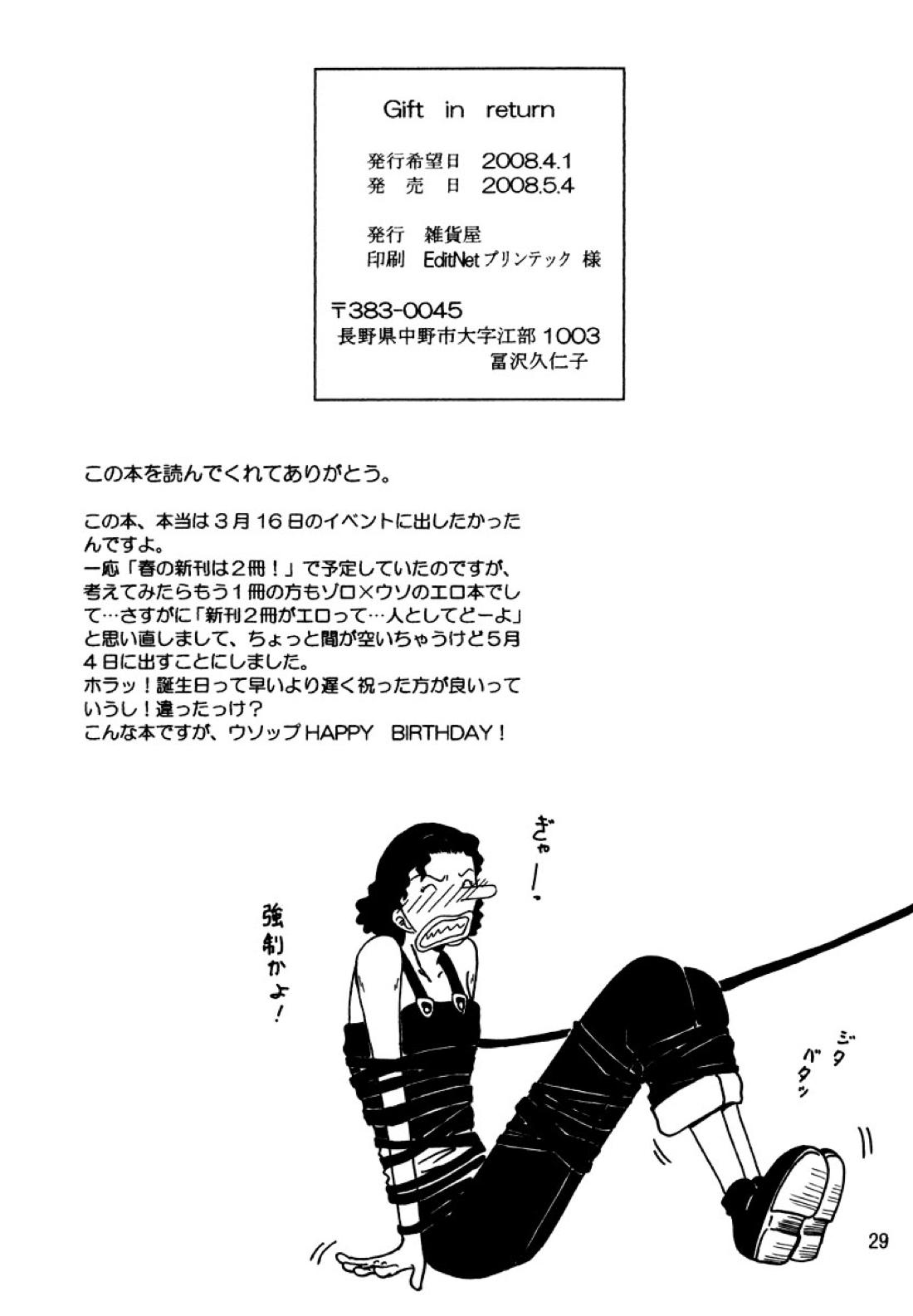 Gift in return【ONE PIECE/ゾロウソ】 page 28