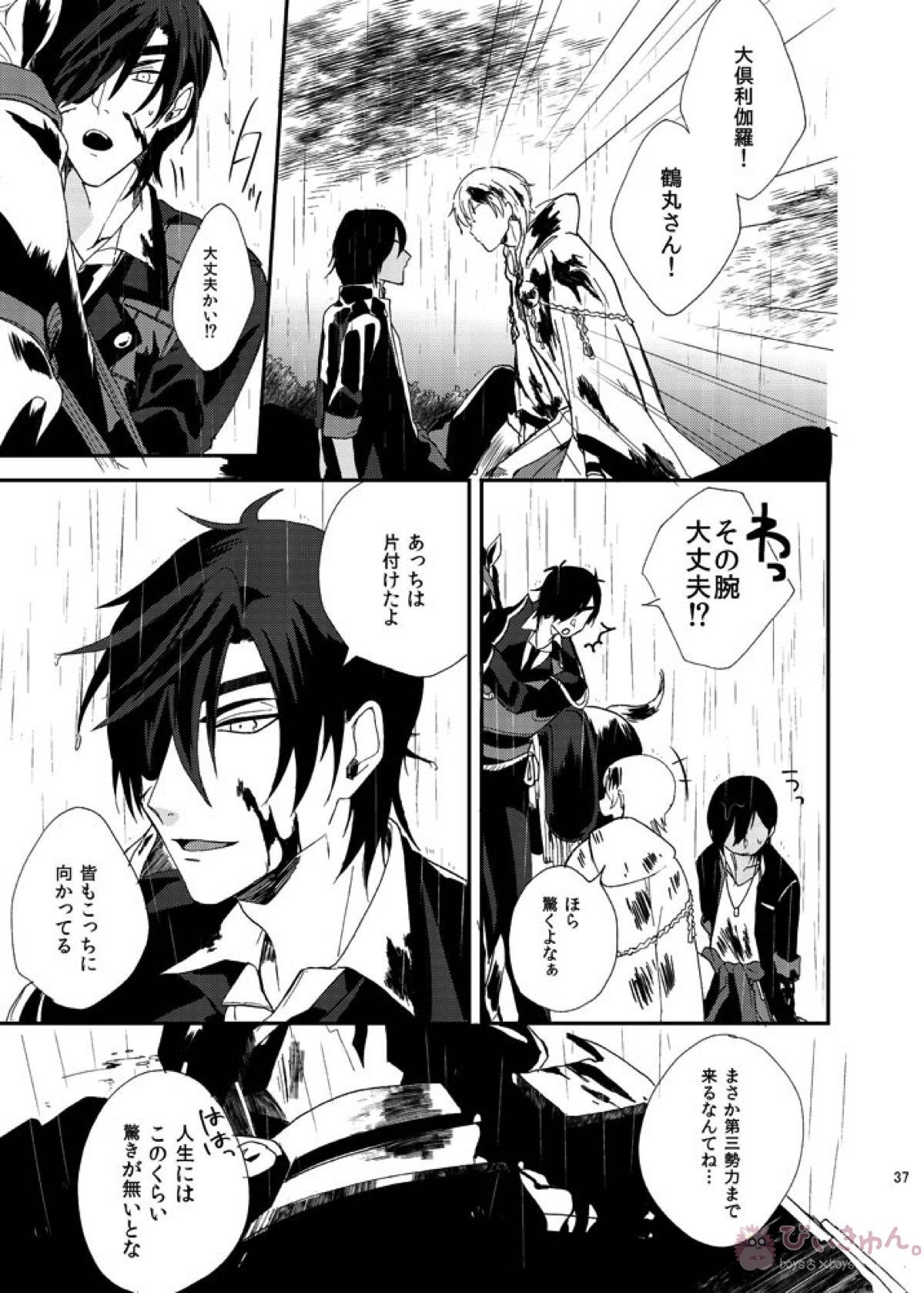 りゅうの涙はきっと、あまい【刀剣乱舞/くりつる】 page 36