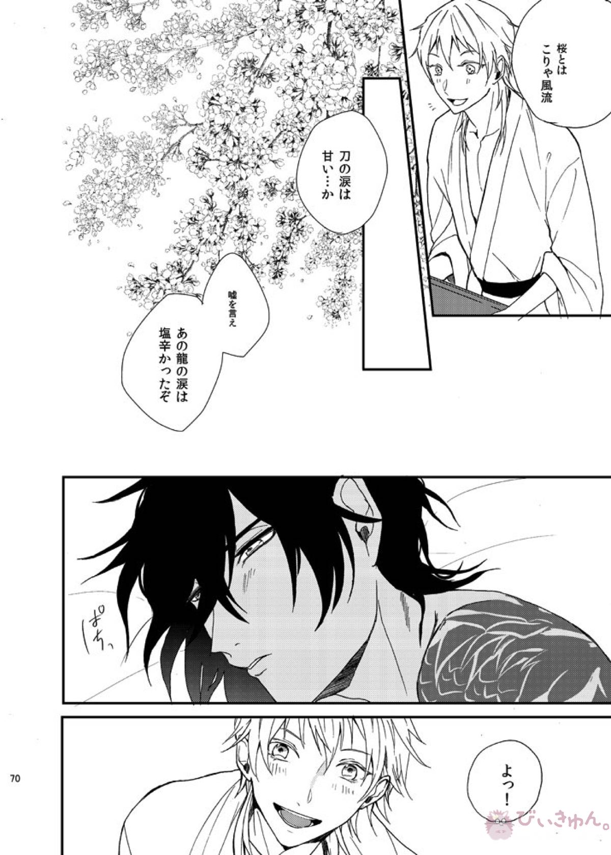 りゅうの涙はきっと、あまい【刀剣乱舞/くりつる】 page 69