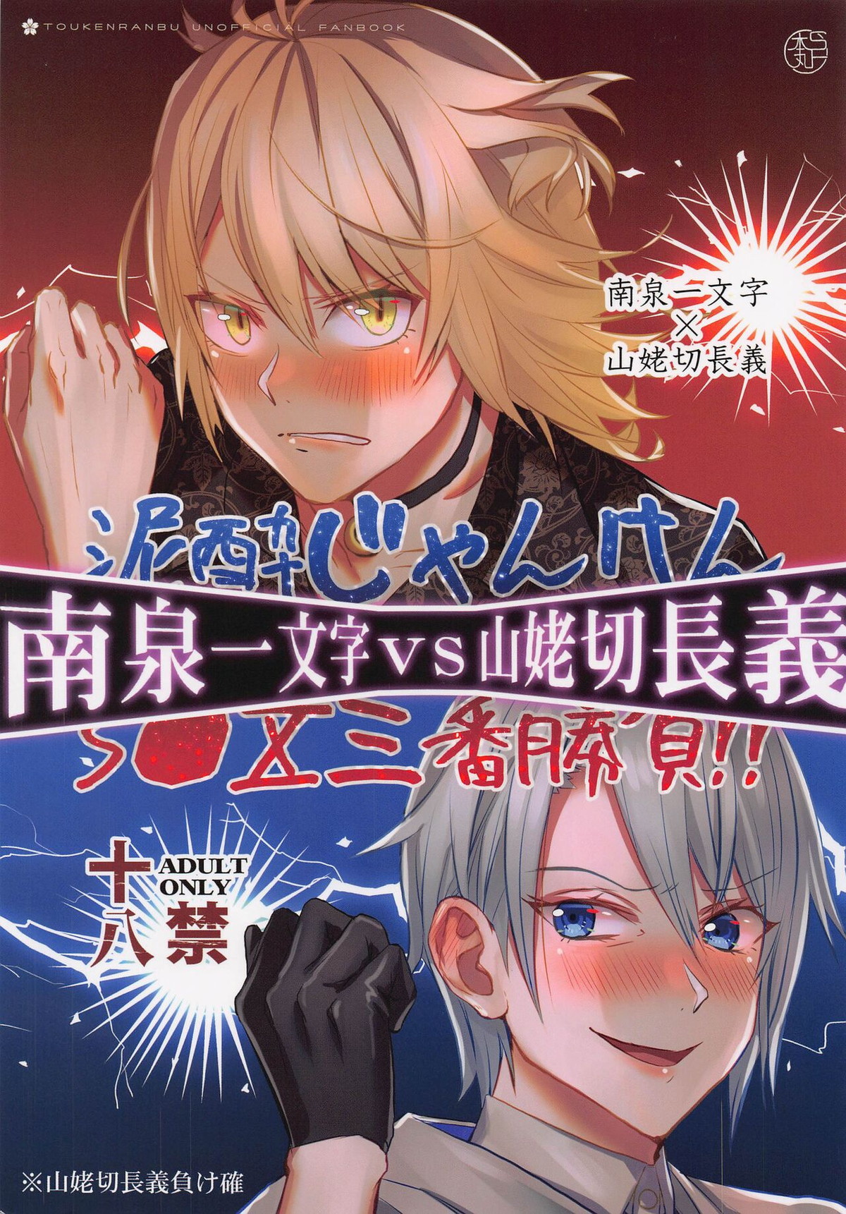 Recommended BL manga "泥酔じゃんけんS●X三番勝負 南泉一文字vs山姥切長義【刀剣乱舞/にゃんちょぎ】" cover image